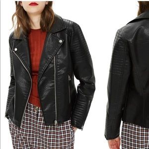 Top shop faux leather biker jacket